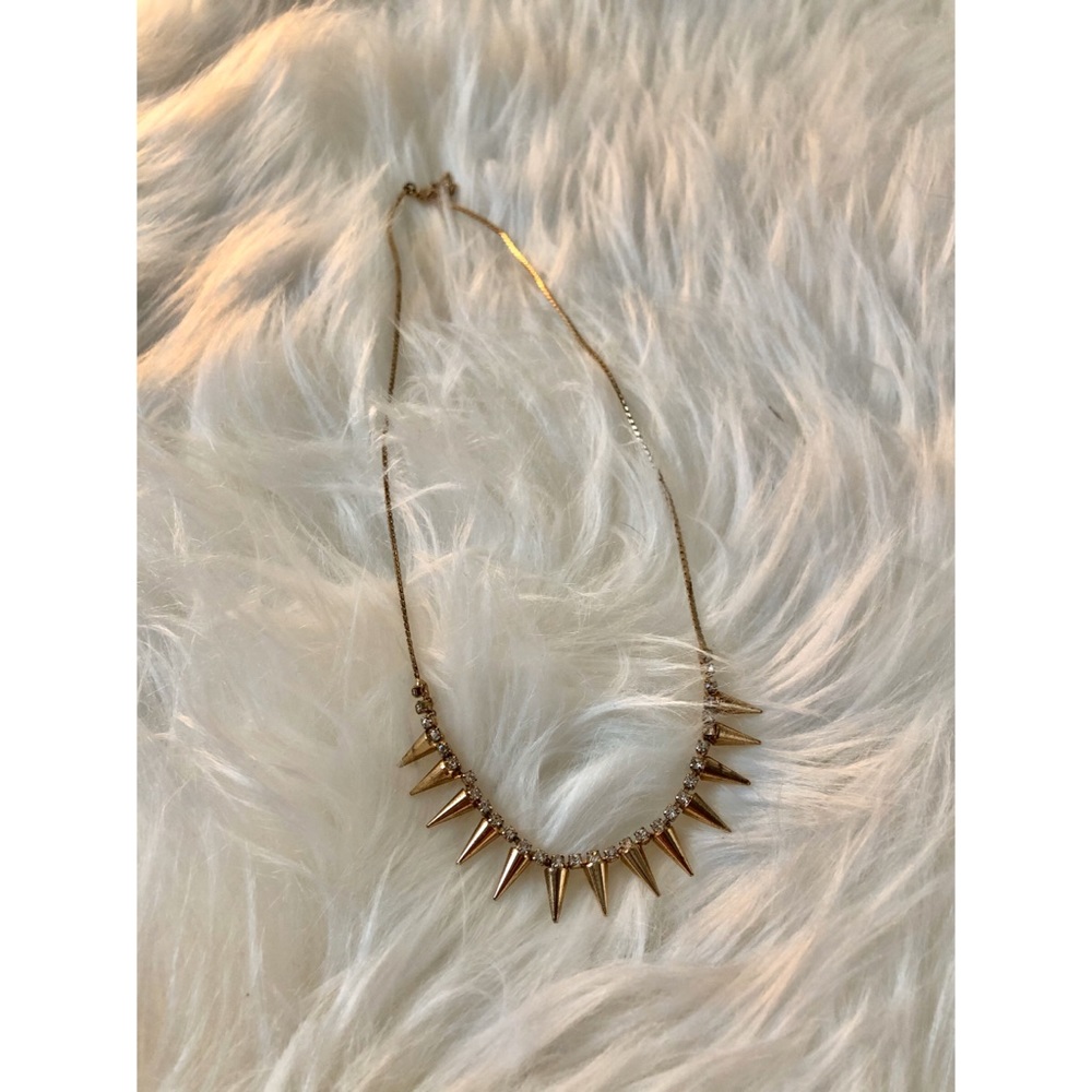 H&M Spiked Gold Crystal Necklace